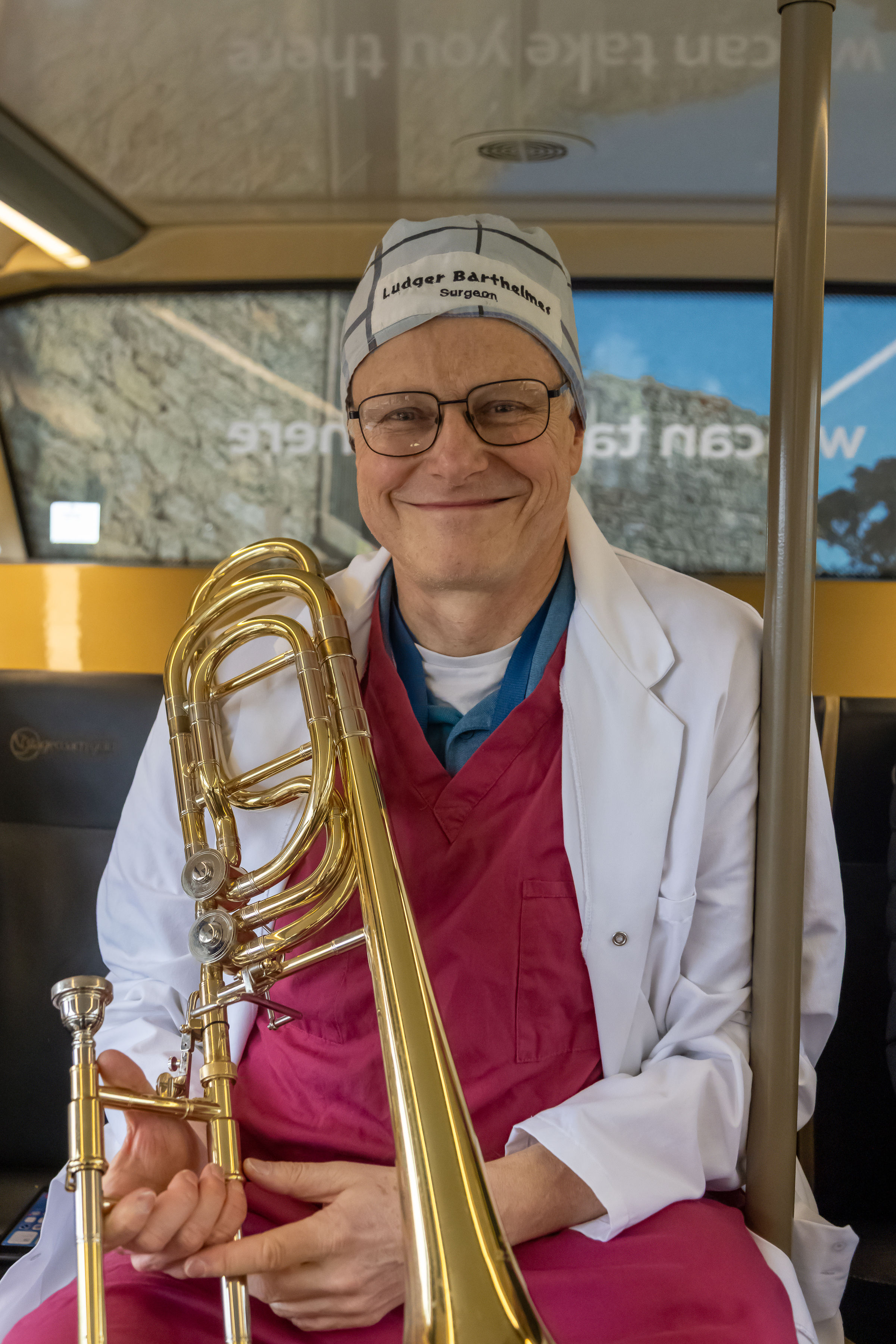 Ludger Barthelms with his reusable surgical hat